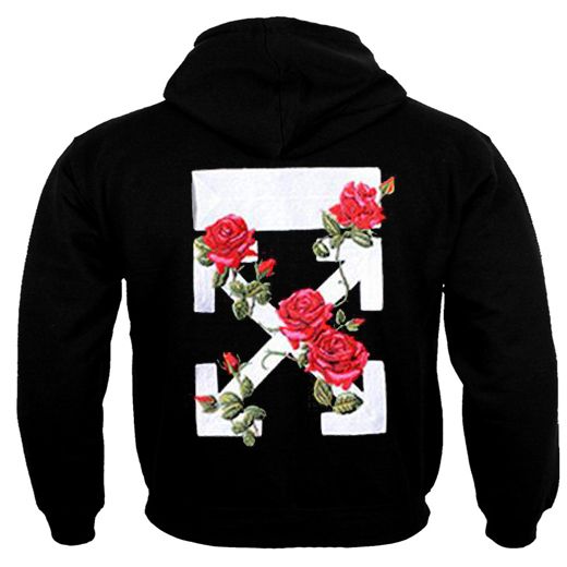off white hoodie with flowers